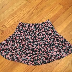 Black and Pink Floral Skirt